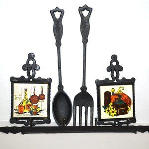 Black Cast Iron Hanging Kitchen Decor Set Complete Set Ready To Use